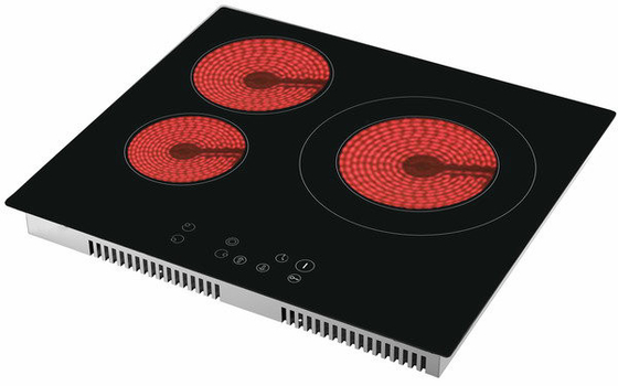 Fornello ceramico infrarosso di cottura di zona tre a comando a tocco 2000W + 1200W + 3000W